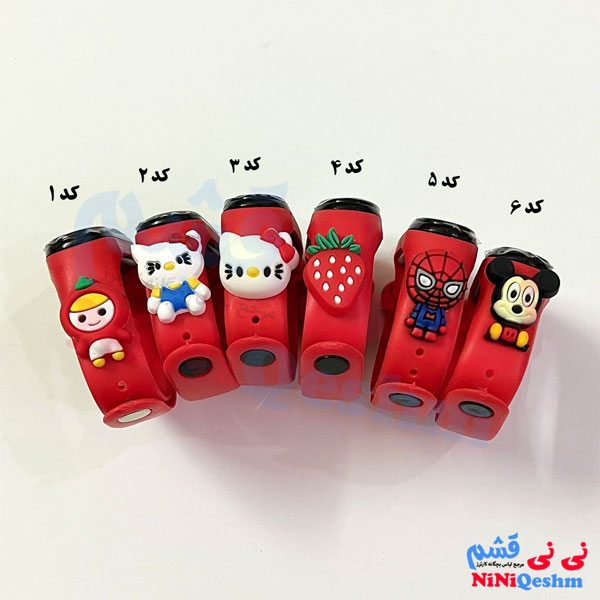 ساعت دیجیتالی بچه گانه رنگ قرمز طرح عروسکی