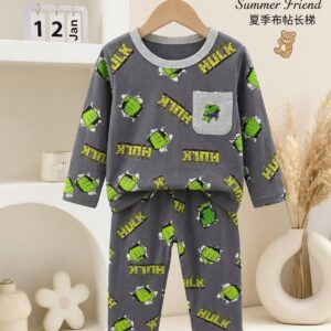 ست بلوز و شلوار پسرانه طرح مشت هالک HULK کد 22106 فروشگاه لباس کودک نی نی قشم