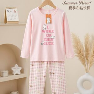 ست بلوز و شلوار دخترانه طرح خرس I Woke Up This Cute کد 22112